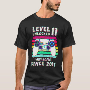 11yr Bday Son Boy Funny Gamer 11th 11 Years Old Bi T-Shirt
