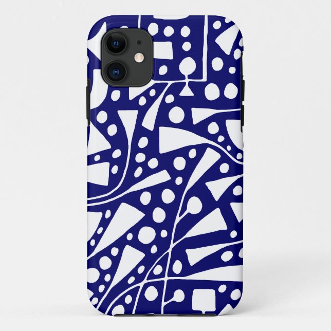120112 White on Deep Navy Case-Mate iPhone Case (Back)