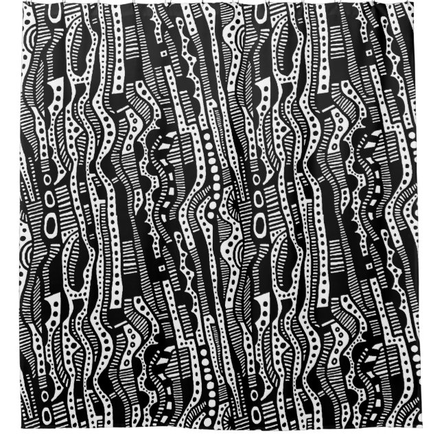 120115 - Black Shower Curtain (Front)