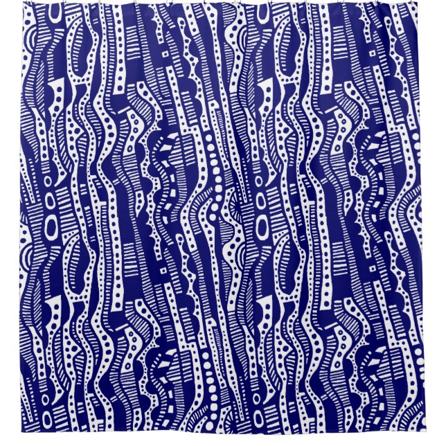 120115 - Deep Navy Blue Shower Curtain (Front)
