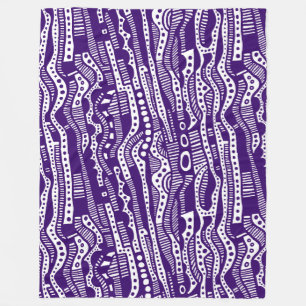 120115 - Deep Purple on White Fleece Blanket