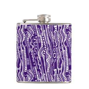 120115 - Deep Purple on White Hip Flask
