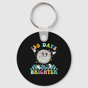 120 days brighter happy 120th day of school groovy key ring