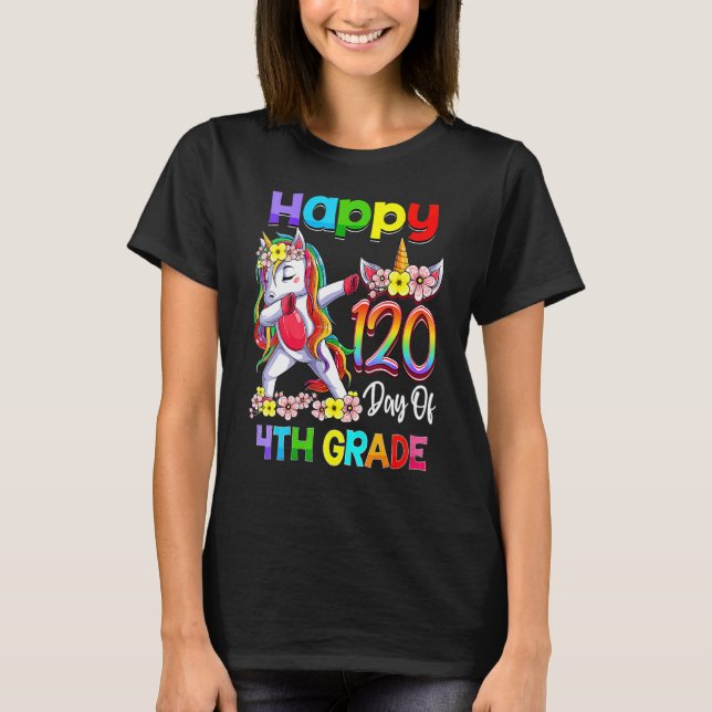 120 Days Of 4th Grade - 120th Day Of School Dabbin T-Shirt (Front)