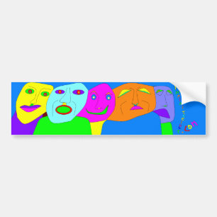120 emotions filled bumper sticker