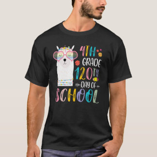 120th day of School No Prob Llama 120 Days Of 4th  T-Shirt