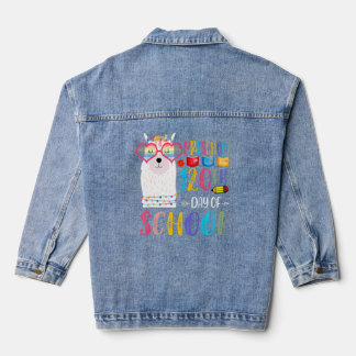 120th Day Of School No Prob Llama 120 Days Of Pres Denim Jacket