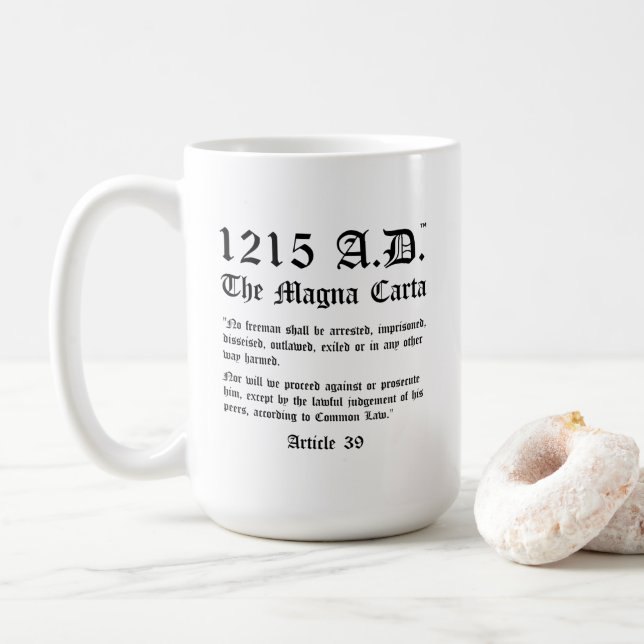 1215 A.D.™ The Magna Carta Article 39 Classic Mug (With Donut)