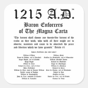 1215 A.D.™ The Magna Carta Article 61 Stickers