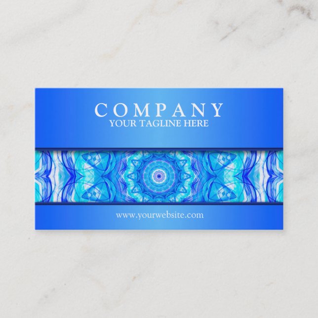 121 Enchanted SeaStar mandala modern Business Card (Front)