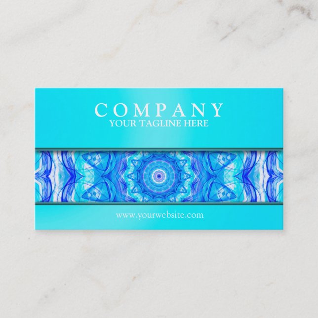 121 Enchanted SeaStar mandala modern light Business Card (Front)