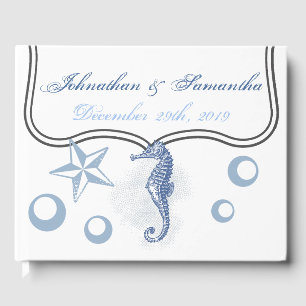 122 Page Wedding Guestbook Seahorse Ocean Beach