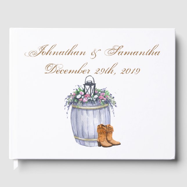 122 Page Wedding Guestbook Summer Country Wedding (Front)