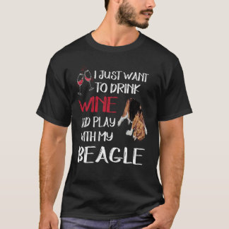 123 Drink Wine And Play With My Beagle T-Shirt