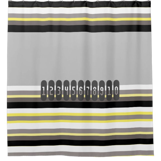 123-Grey Shower Curtain (Front)