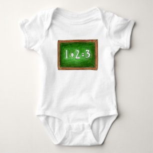 123 Math School Teacher Chalkboard Blackboard Baby Bodysuit
