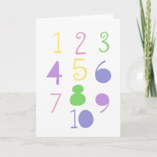 123 Number print birthday card