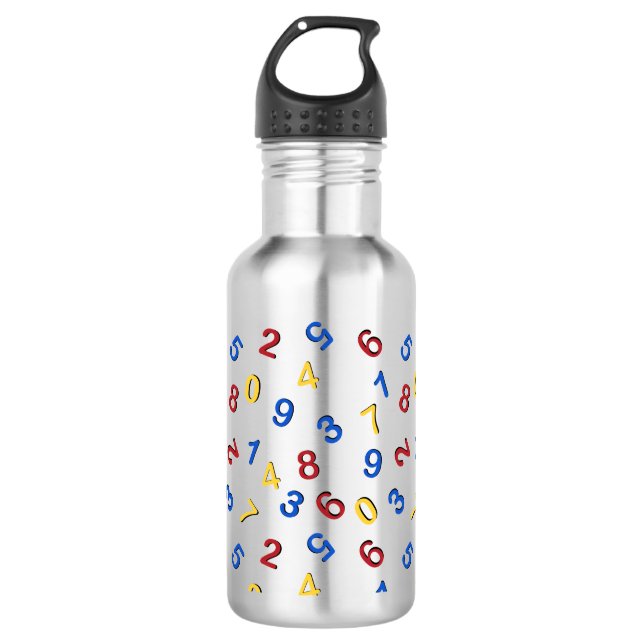 123 Numbers Red Yellow Blue 532 Ml Water Bottle (Front)