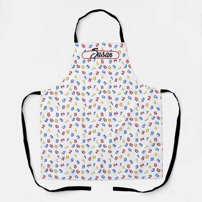 123 Numbers Red Yellow Blue  Apron (Front)