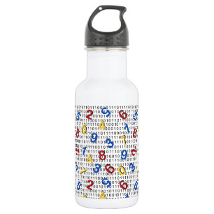 123 Numbers Red Yellow Blue Black White Binary 532 Ml Water Bottle
