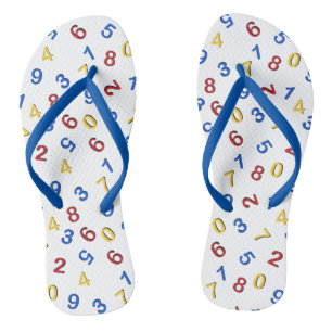 123 Numbers Red Yellow Blue Flip Flops