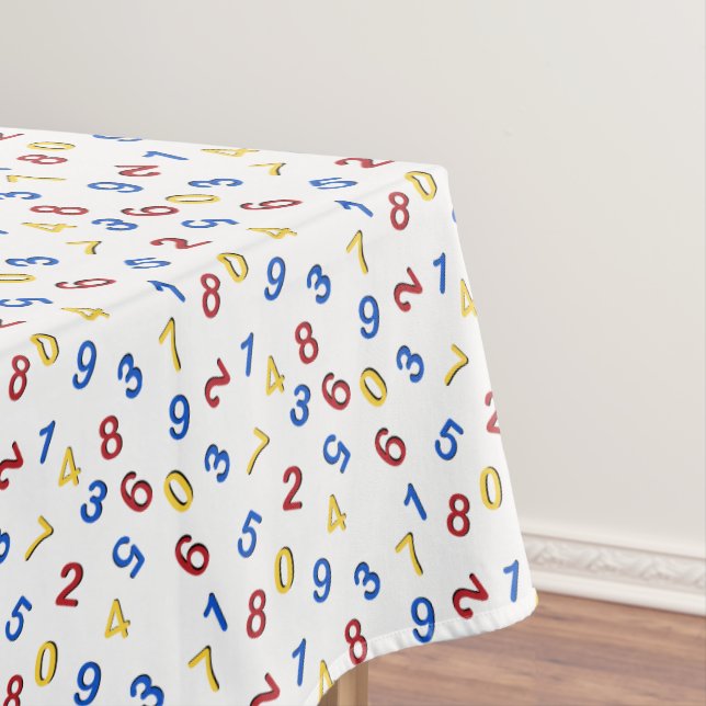 123 Numbers Red Yellow Blue Tablecloth (In Situ)