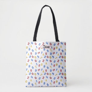 123 Numbers Red Yellow Blue Tote Bag