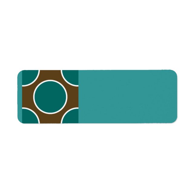 124 RETRO COLORS BROWN TEAL WHITE POLKADOTS PATTER (Front)