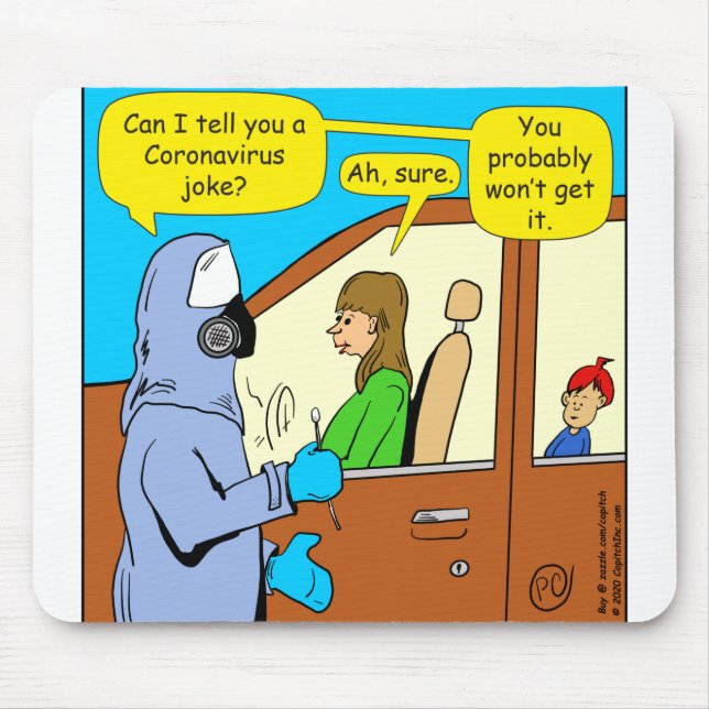 1274 Coronavirus Joke Cartoon Mouse Mat (Front)