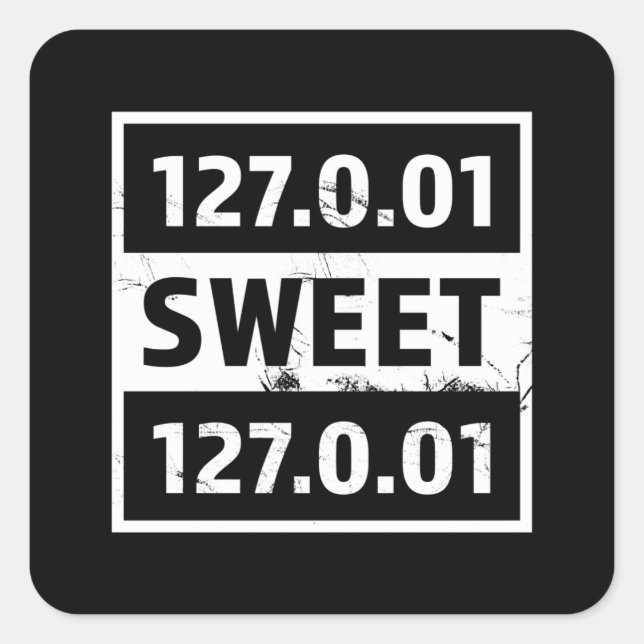 127.0.01 Funny Programming Coding Gift Square Sticker (Front)