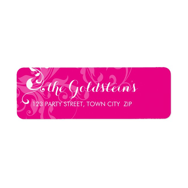 128-marnie BAT MITZVAH elegant flourish hot pink (Front)