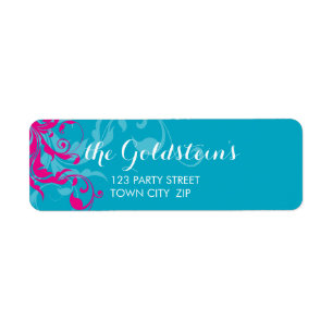 128-marnie BAT MITZVAH flourish turquoise pink