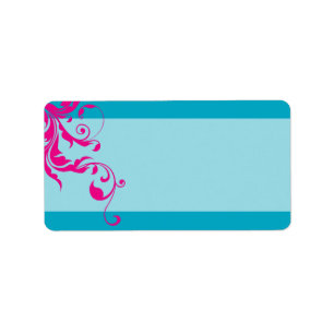 128-marnie BAT MITZVAH flourish turquoise pink Label
