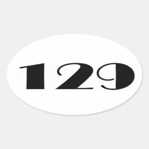 129 House Number Oval Sticker