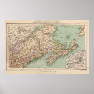 129 Maine, Nova Scotia, New Brunswick, Quebec Poster
