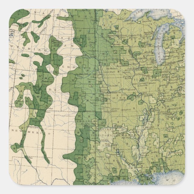 129 Size of farms 1900 Square Sticker (Front)