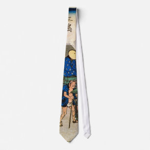12. 三島宿, 広重 Mishima-juku, Hiroshige, Ukiyo-e Tie