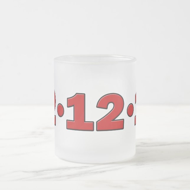 12-12-12 FROSTED GLASS COFFEE MUG (Center)