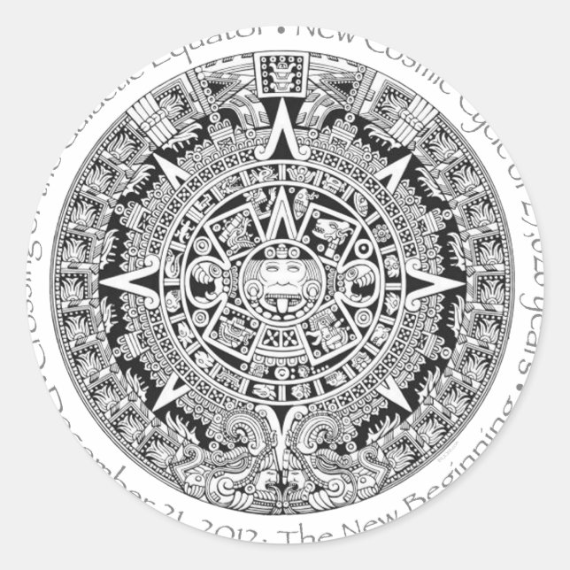 12.21.2012: The New Beginning Mayan commemorative Classic Round Sticker (Front)