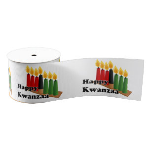 12-26 Happy Kwanzaa Grosgrain Ribbon