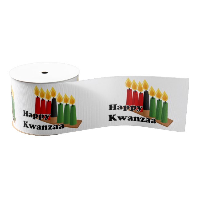 12-26 Happy Kwanzaa Grosgrain Ribbon (Spool)