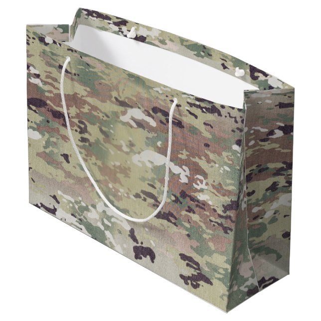 12.5lx4wx9h Large Gift Bag Army OCP Camo Uniform (Back Angled)