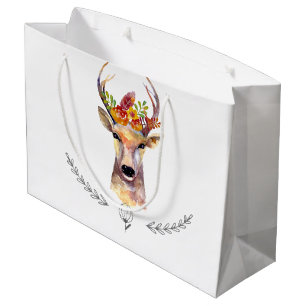 12.5lx4wx9h Large Gift Bag boho deer Buck Head Bro