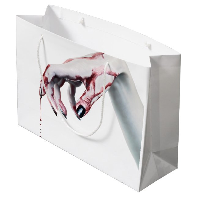 12.5lx4wx9h Large Gift Bag zombie blood drip vampi (Back Angled)
