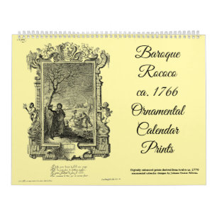 12 Baroque Rococo ca. 1766 Calendar Prints