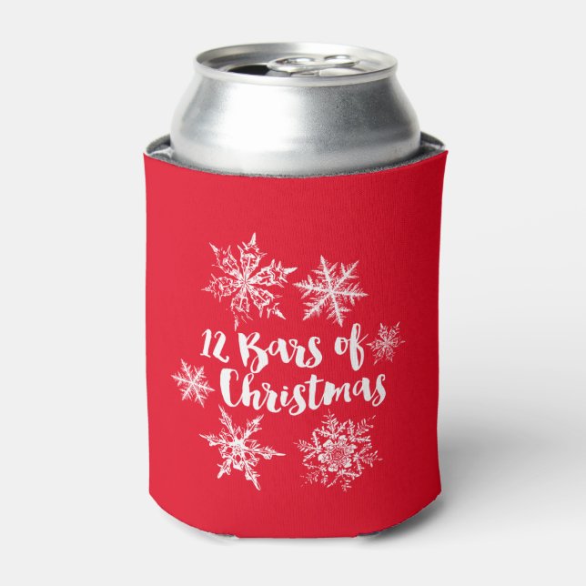 12 Bars of Christmas and Snowflakes Can Cooler (Can Front)