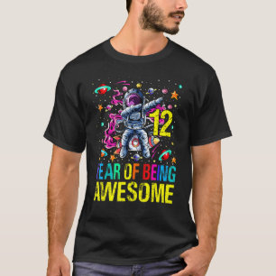 12 Birthday Year Of Being Awesome Astronaut T-Shirt