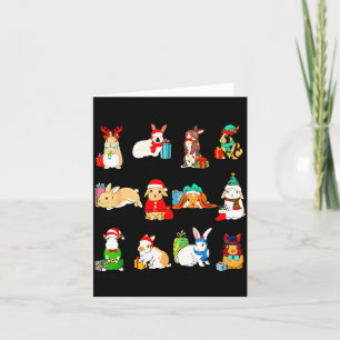 12 Bunny Of Christmas Bunny Rabbit Christmas Xmas  Card