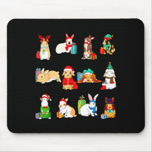 12 Bunny Of Christmas Bunny Rabbit Christmas Xmas Mouse Mat