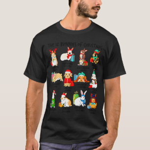 12 Bunny Of Christmas Bunny Rabbit Christmas Xmas T-Shirt